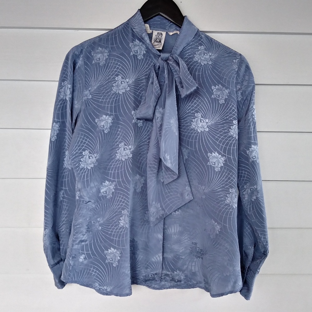 Vintage Kennington Pussy Bow Floral Blouse